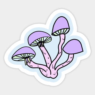 Trippy Pastel Mushrooms Sticker